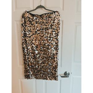 NWT Eloquii Gold and Silver Sequin Skirt